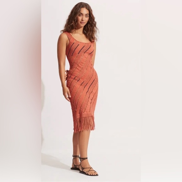 Seafolly Marrakesh Cover Up - Cinnamon SZ Medium - Picture 1 of 9